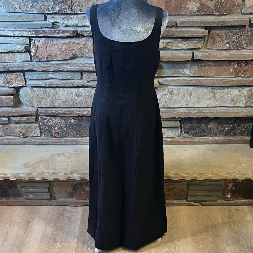 Jenni Kayne Kinney 100% Linen Black Midi Dress - Picture 5 of 10